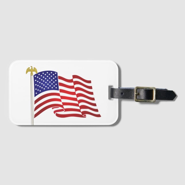 Patriotic American flag and eagle Luggage Tag (Front Horizontal)