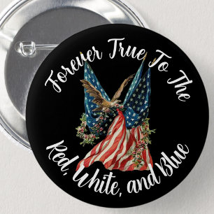 Patriotic American Flag and Eagle USA 250th Button