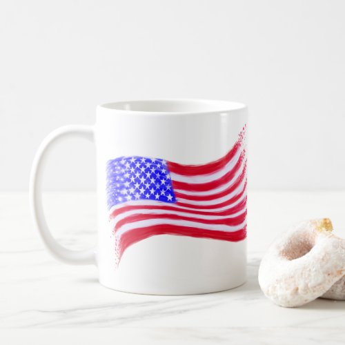 Patriotic American Flag Art Mug