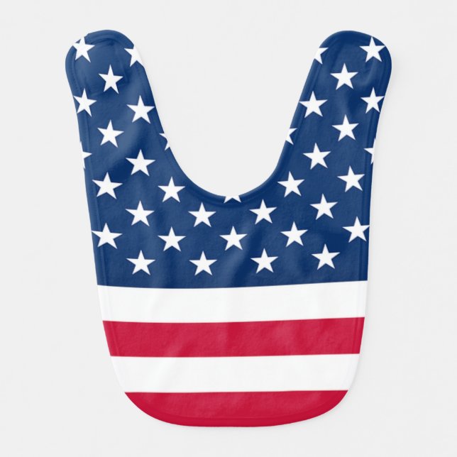 Patriotic American Flag Baby Bib (Front)