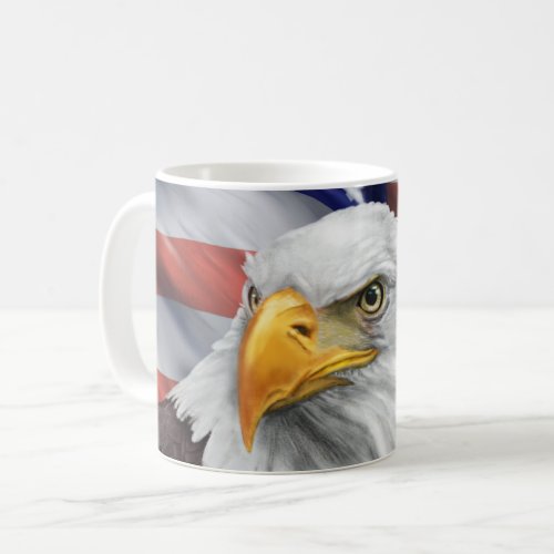 Patriotic American Flag Bald Eagle Coffee Mug