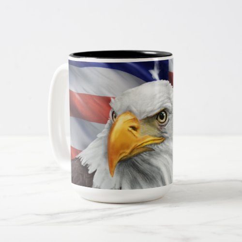 Patriotic American Flag Bald Eagle Coffee Mug
