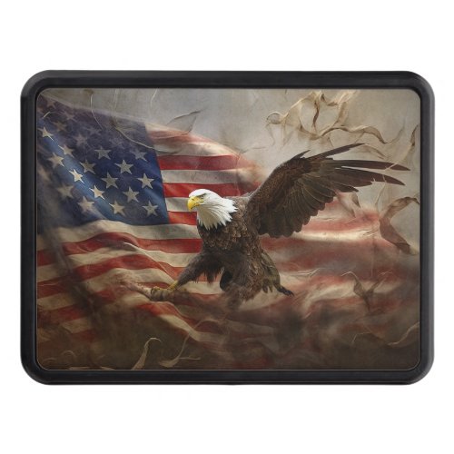 Patriotic American flag Bald Eagle Hitch Cover