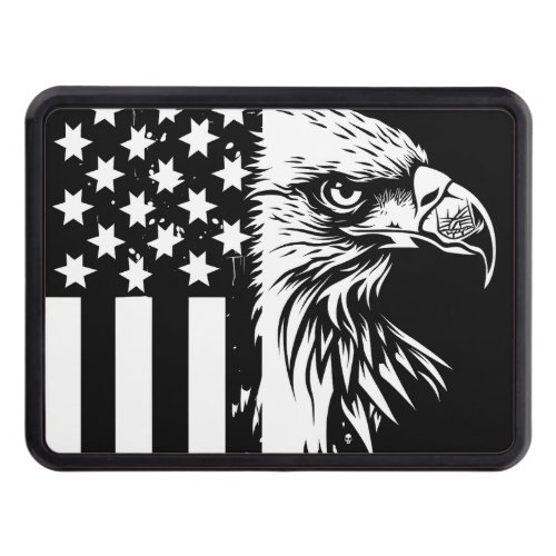 Patriotic American flag Bald Eagle hitch cover