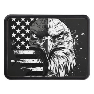 Patriotic American flag Bald Eagle Hitch Cover