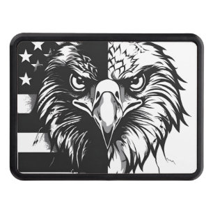 Patriotic American flag Bald Eagle hitch cover