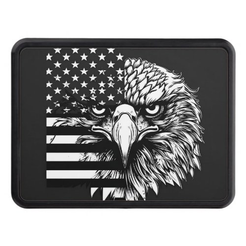 Patriotic American flag Bald Eagle Hitch Cover