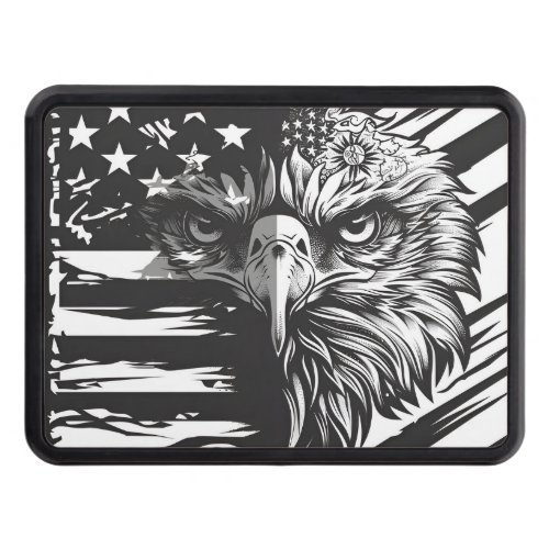 Patriotic American flag Bald Eagle  Hitch Cover