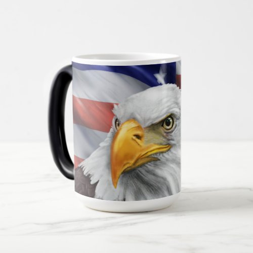 Patriotic American Flag Bald Eagle Morphing Mug