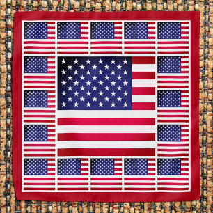 Patriotic American Flag Bandana, Red fashion USA Bandana