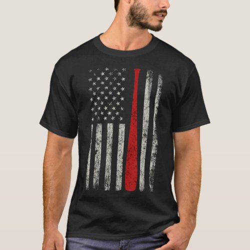 Patriotic AMERICAN FLAG Baseball   Baseball Bat T_Shirt