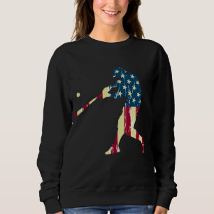 Patriotic American Flag Baseball Baseball  Sweatshirt