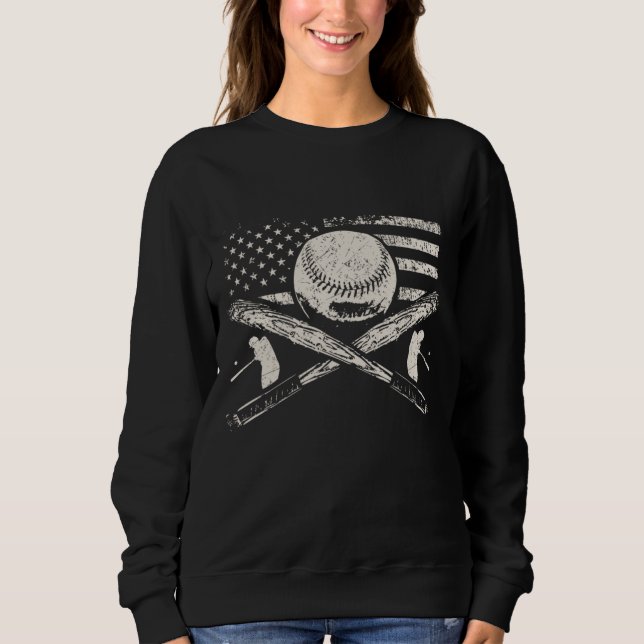Patriotic American Flag Baseball design Baseball d Sweatshirt (Front)