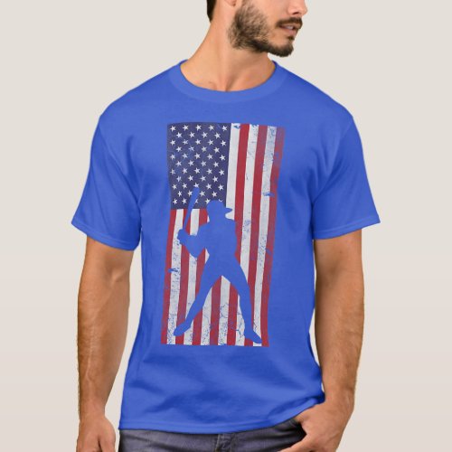 Patriotic American Flag Baseball Sports T_Shirt