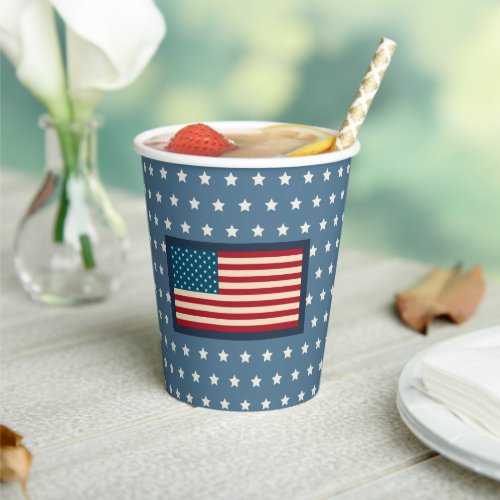 Patriotic American Flag BBQ July 4th Picnic Paper Cups