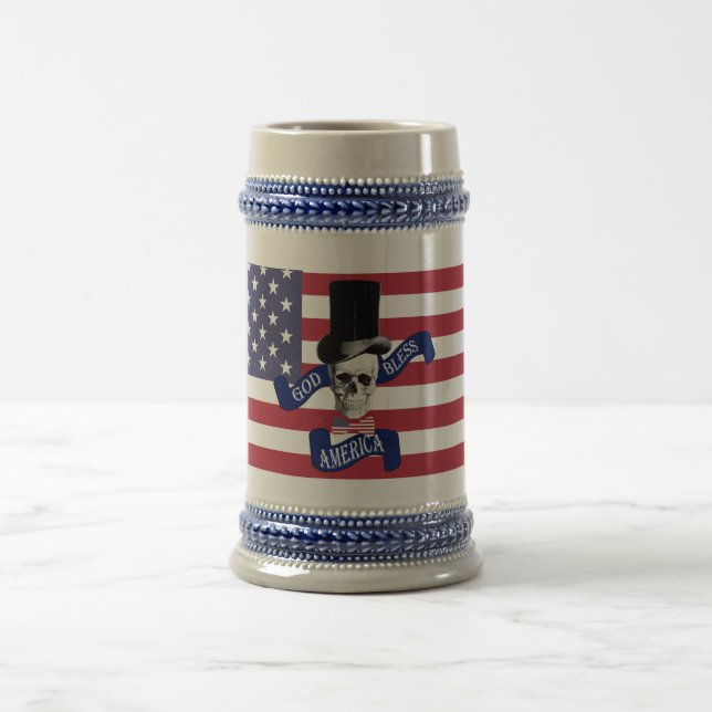 Patriotic American flag Beer Stein (Center)