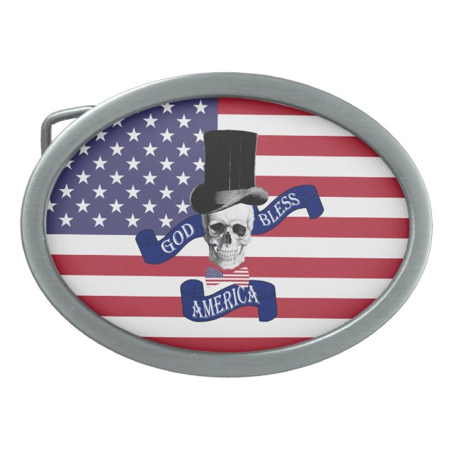 Patriotic American flag Belt Buckle (Front)