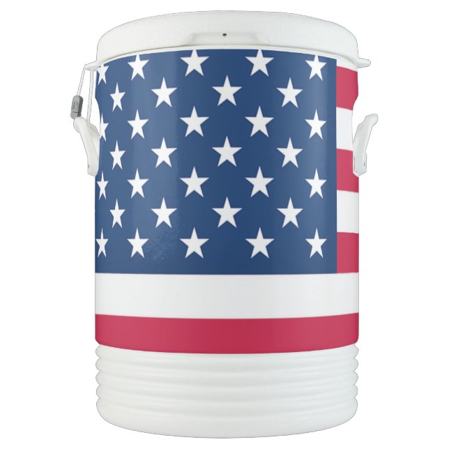 Patriotic American Flag Beverage Cooler (Back)