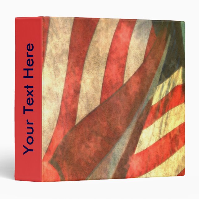 Patriotic American Flag Binder (Front/Spine)