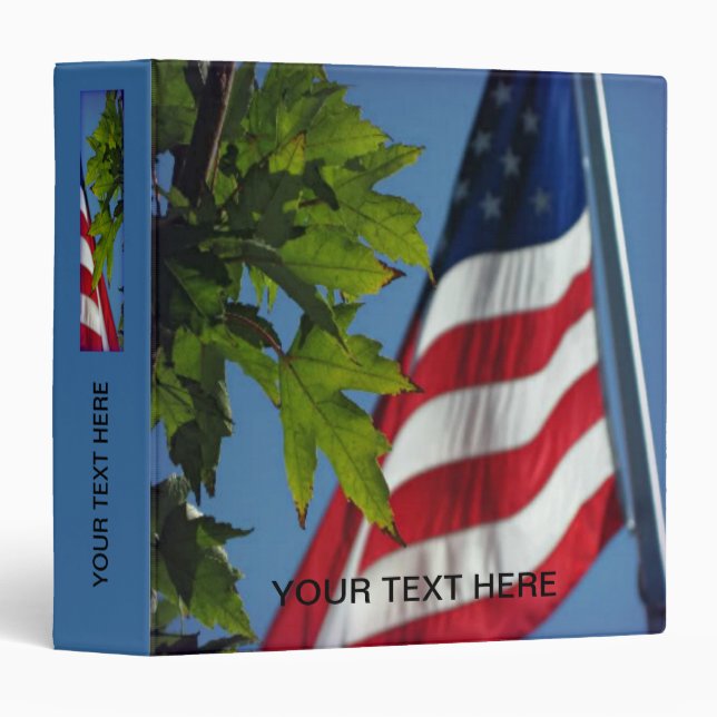 Patriotic American Flag Binder (Front/Spine)