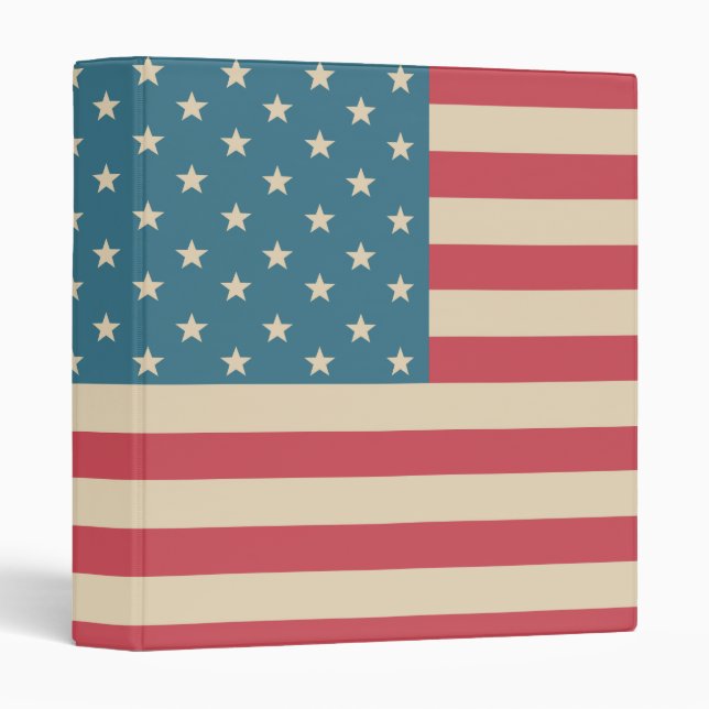 Patriotic American Flag Binder (Front/Spine)