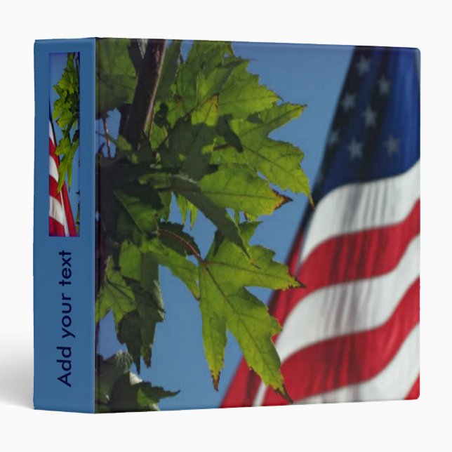 Patriotic American Flag Binder (Front/Spine)