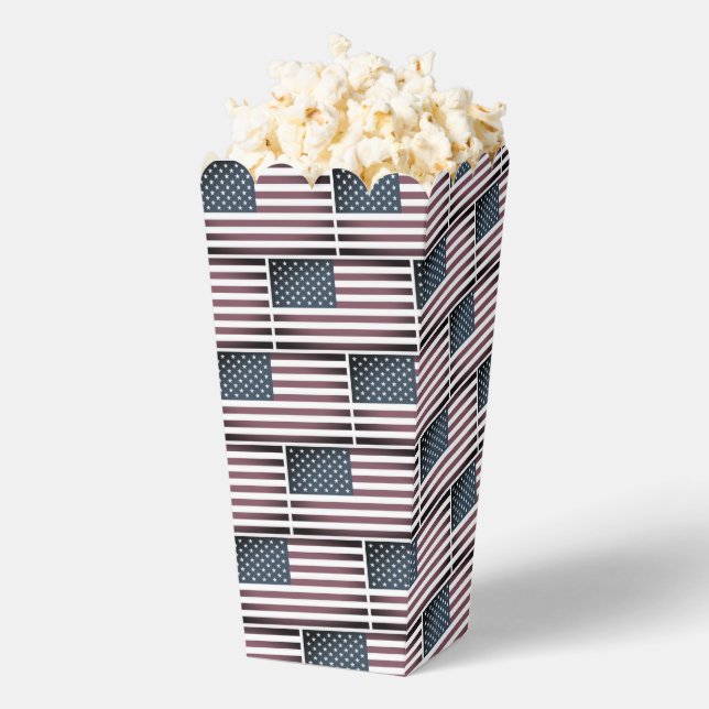 Patriotic American flag Birthday party popcorn Favor Boxes (Popped)