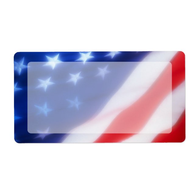 Patriotic American Flag Blank Label (Front)