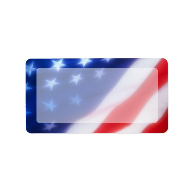 Patriotic American Flag Blank Label (Front)