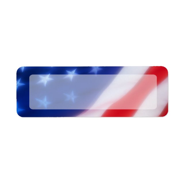 Patriotic American Flag Blank Label (Front)