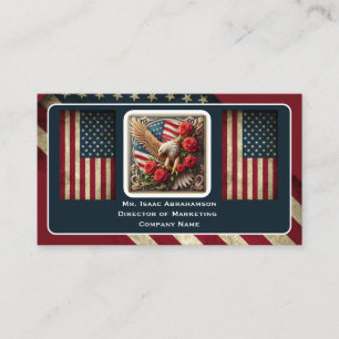 Patriotic American Flag Business Card