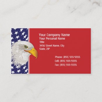 Patriotic American Flag Business Card by zlatkocro at Zazzle