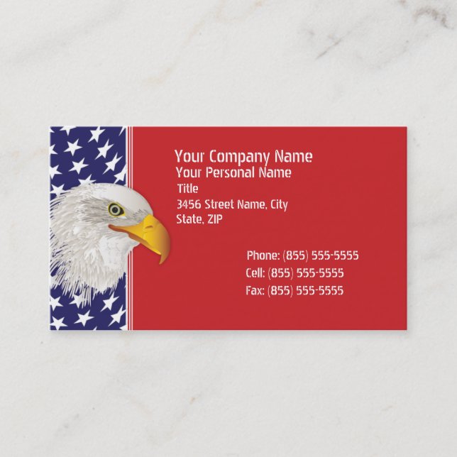 Patriotic American Flag Business Card (Front)