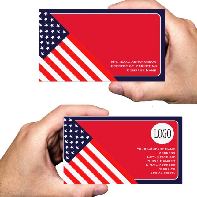Patriotic American Flag Business Card (Creator Uploaded)