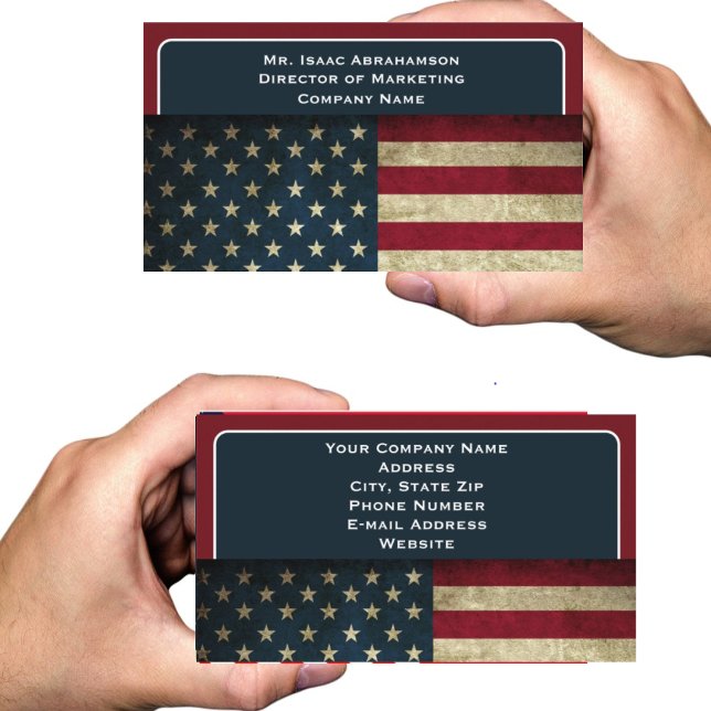 Patriotic American Flag Business Card (Creator Uploaded)