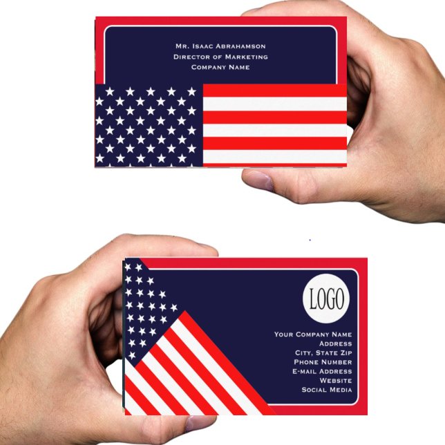 Patriotic American Flag Business Card (Creator Uploaded)