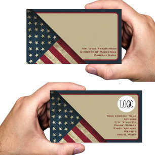 Patriotic American Flag Business Card