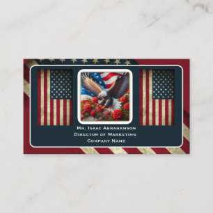 Patriotic American Flag Business Card