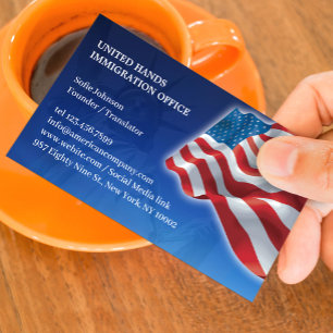 Patriotic American Flag Business Card Template