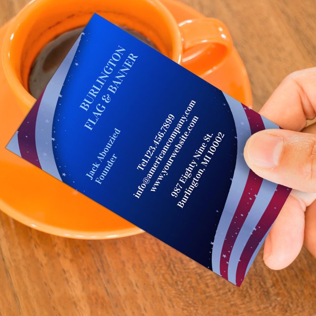 Patriotic American Flag Business Card Template  (Creator Uploaded)