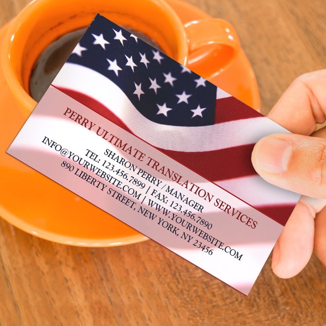 Patriotic American Flag Business Card Template  (Creator Uploaded)