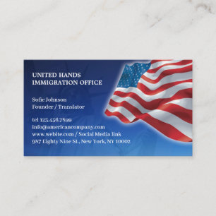 Patriotic American Flag Business Card Template
