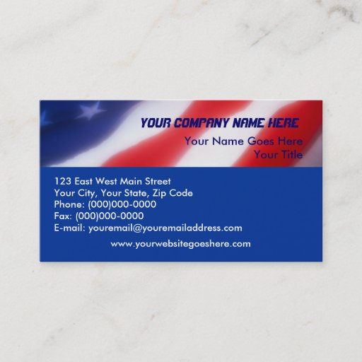 Customizable Patriotic American Flag Business Cards