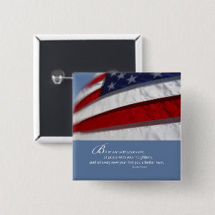 Patriotic, American Flag Button