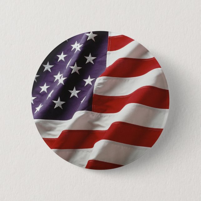 Patriotic American Flag Button (Front)