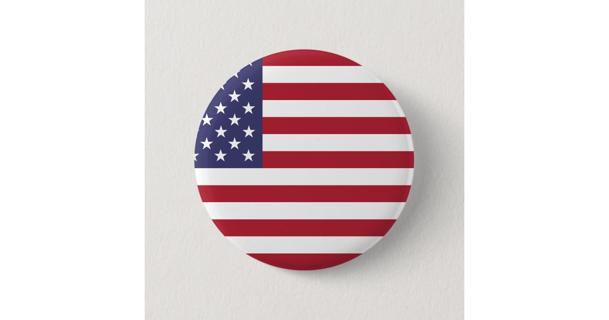 Patriotic American Flag Button | Zazzle