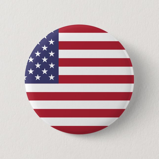 Patriotic American Flag Button (Front)