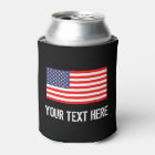 Patriotic American flag can cooler | Personalize