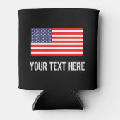 Patriotic American flag can cooler | Personalize (Front)