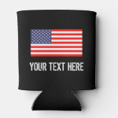 Patriotic American flag can cooler | Personalize (Back)